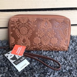 Sak Silver lake zip around phone leather wallet